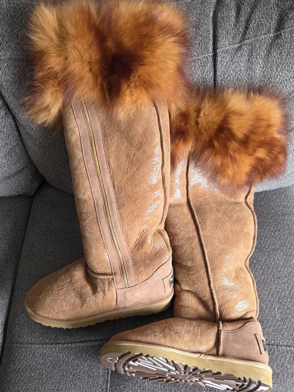 Brown Suede And Fur Super Warm Boots